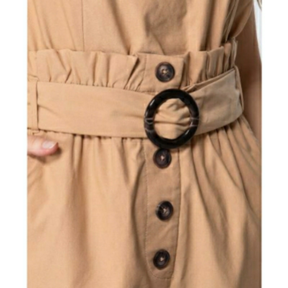 LAST ONE❗Utility Chic Classic Beige Romper - Picture 6 of 8
